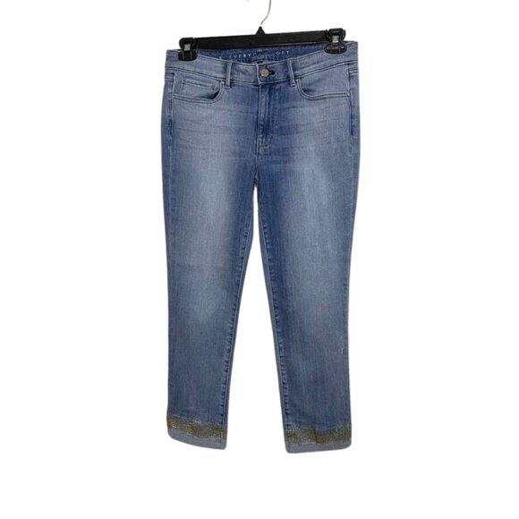 White House Black Market The Everyday Soft Slim Crop Mid Rise Denim Jeans - Picture 1 of 14